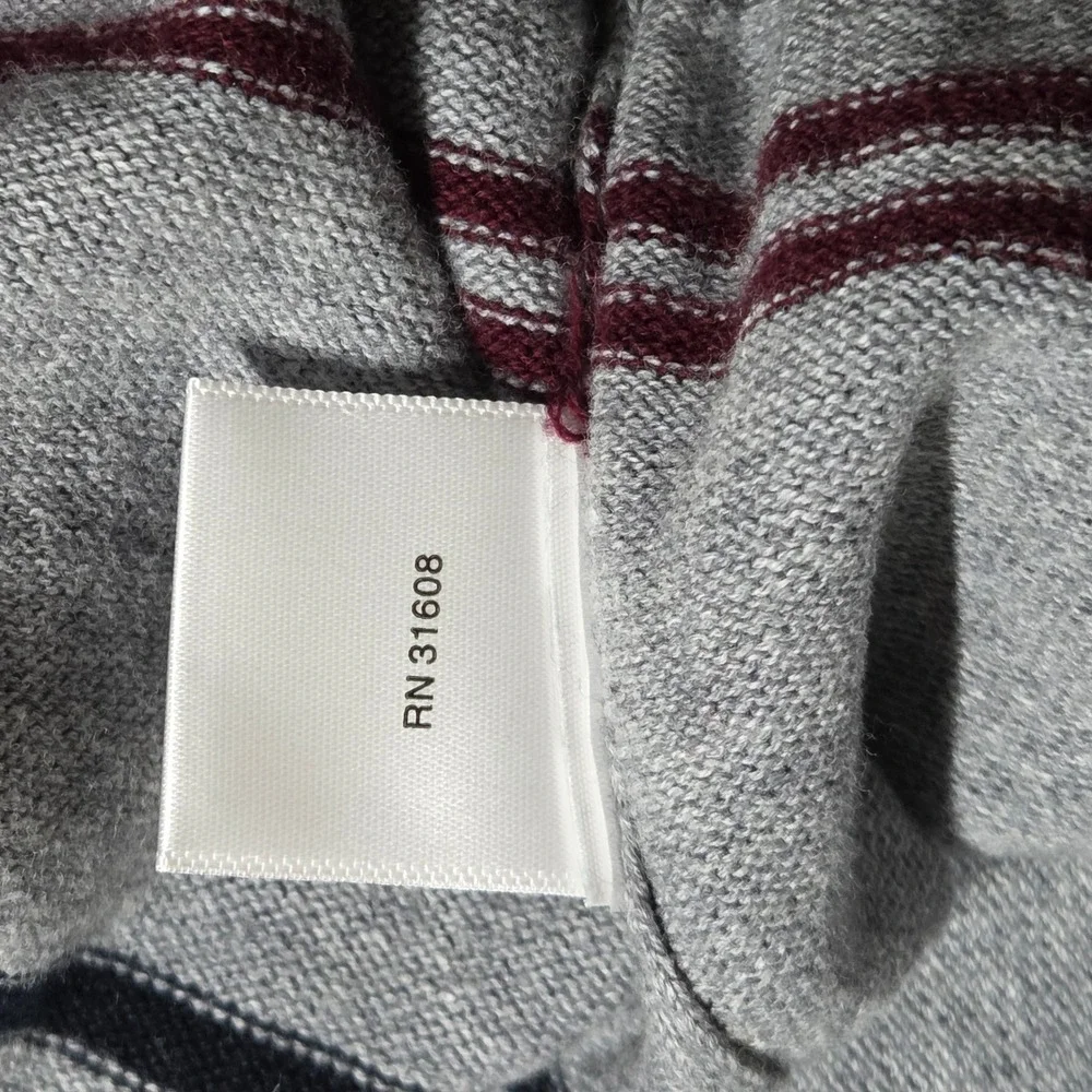 Jos. A. Bank Sweater Mens XLT Grey Excellent Striped Cotton Tailored Fit Knit